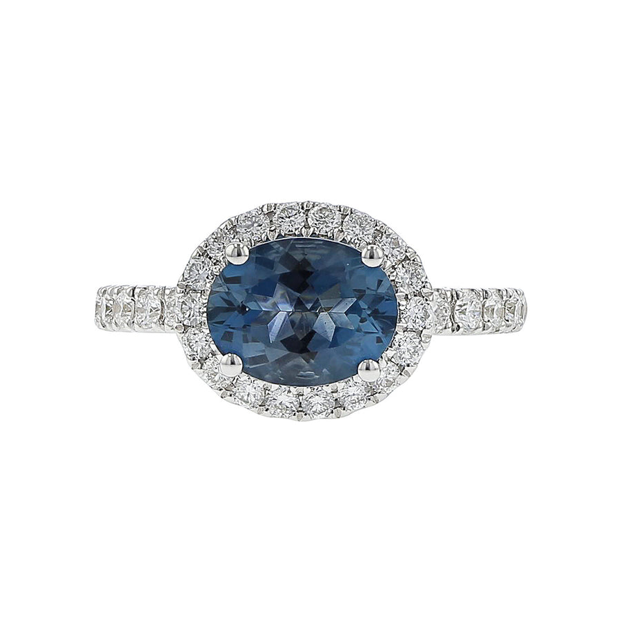 Pastel Oval London Blue Topaz Diamond Ring