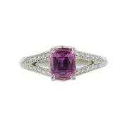 Pink Sapphire and Diamond Ring