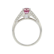 Pink Sapphire and Diamond Ring