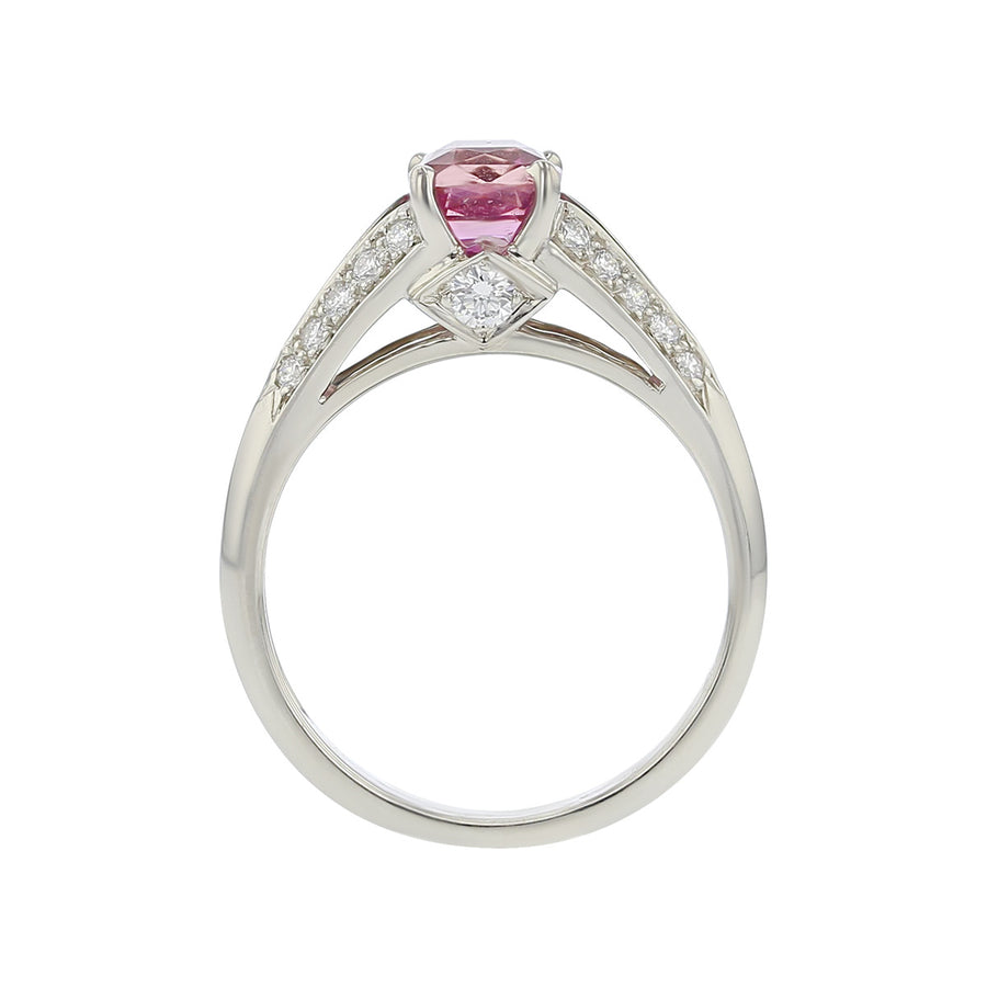 Pink Sapphire and Diamond Ring