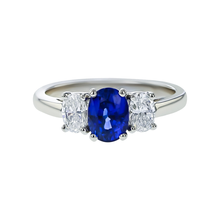 Sapphire Diamond 3-Stone Ring