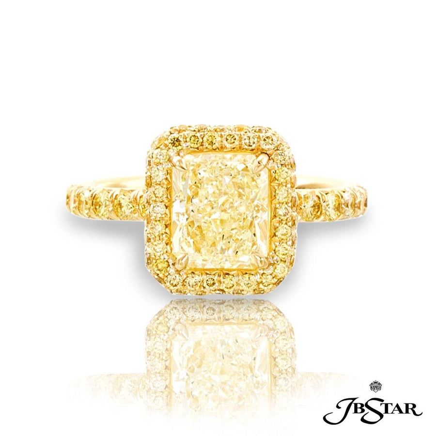 Fancy Yellow Diamond Halo Ring