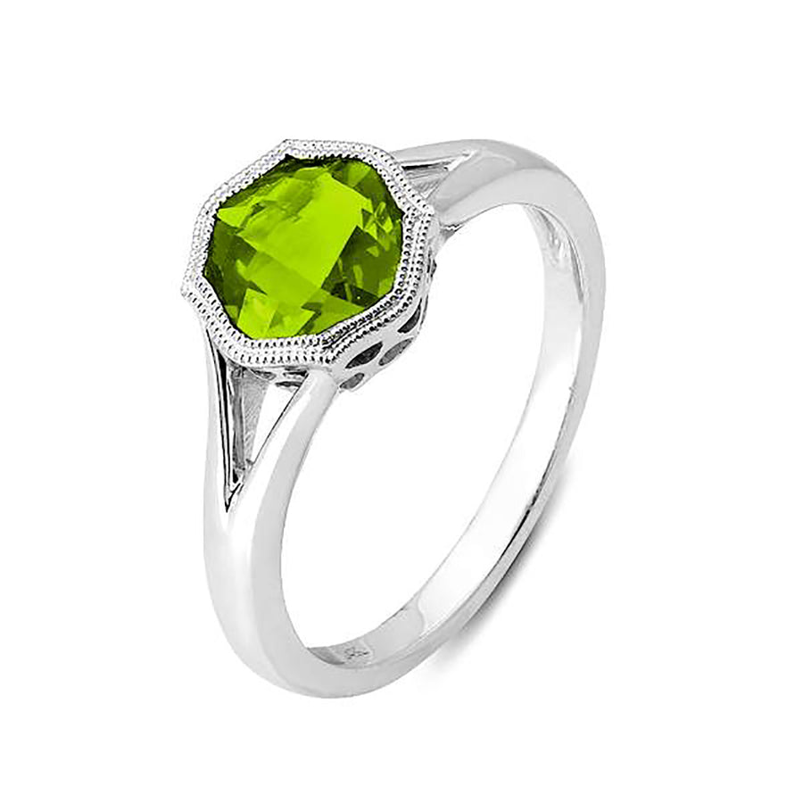 Peridot 14kt White Gold Ring