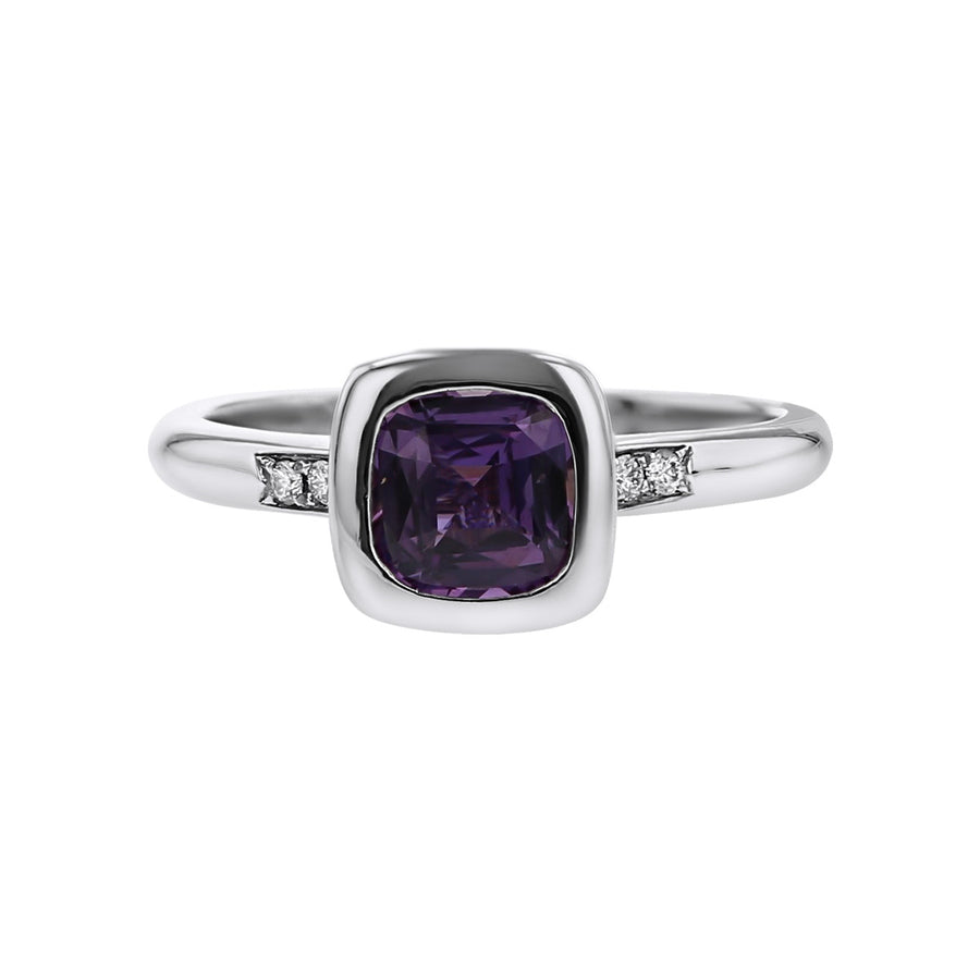 Platinum Purple Sapphire and Diamond Ring