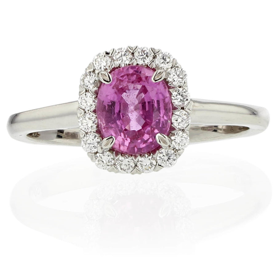 Pink Sapphire Diamond Ring