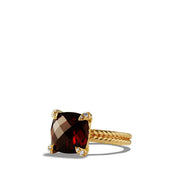 Chatelaine Ring with Garnet and Diamonds in 18K Gold