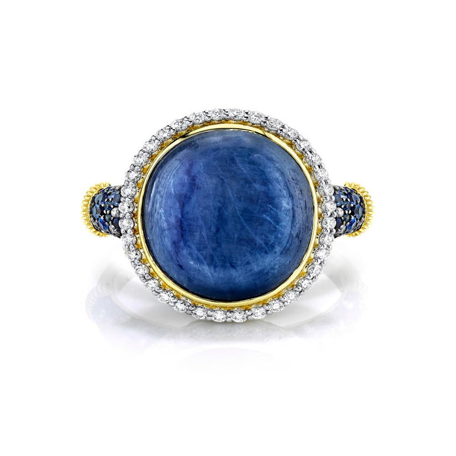 Kyanite Ring with Sapphire and Diamonds