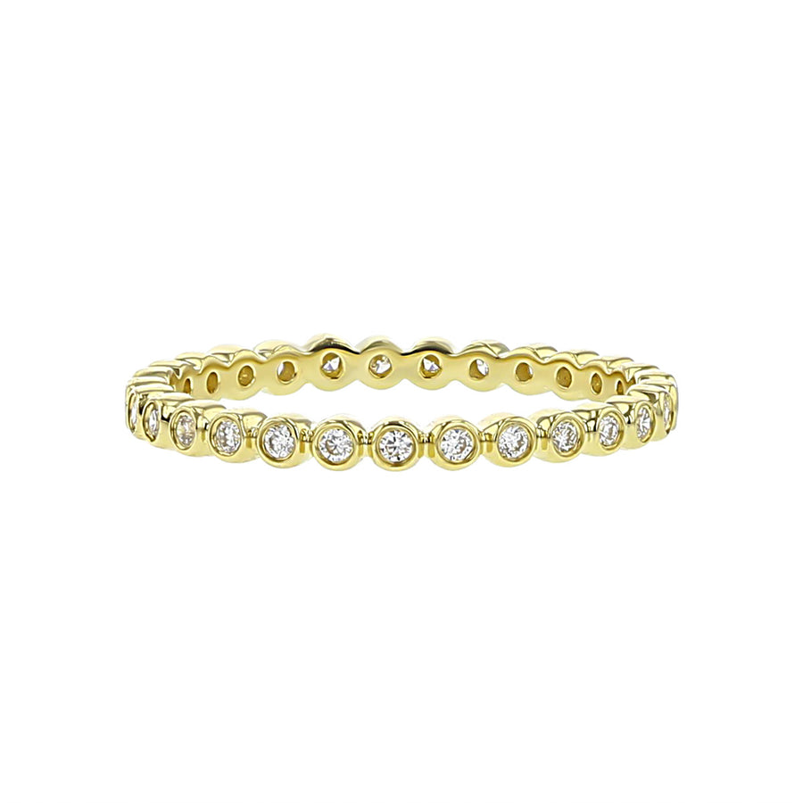 The Bezel Band with White Diamond in Yellow Gold