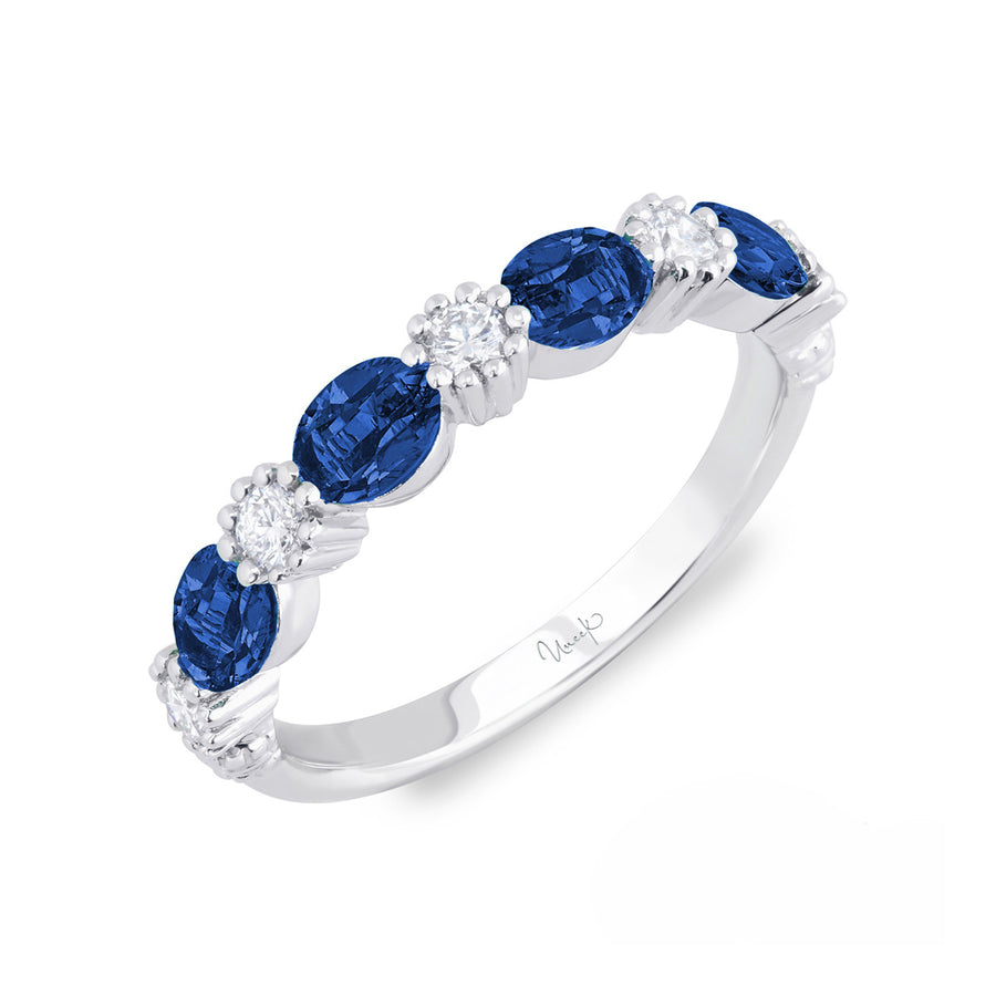 Blue Sapphire Diamond Wedding Band