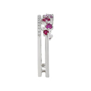 Pink Sapphire, Ruby and Diamond Ring