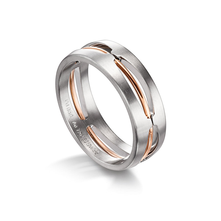 Two Tone Gold Wire Wedding Band
