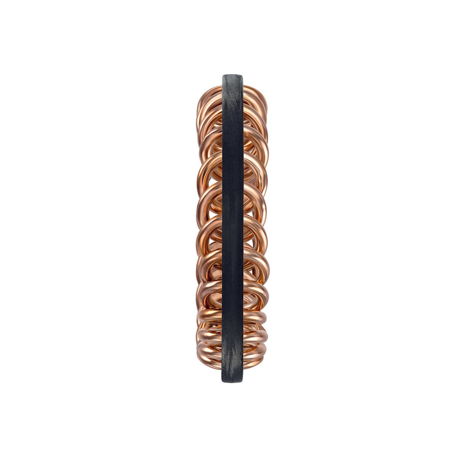 Snakebone Wedding Band in 18K Rose Gold and Carbon Fiber