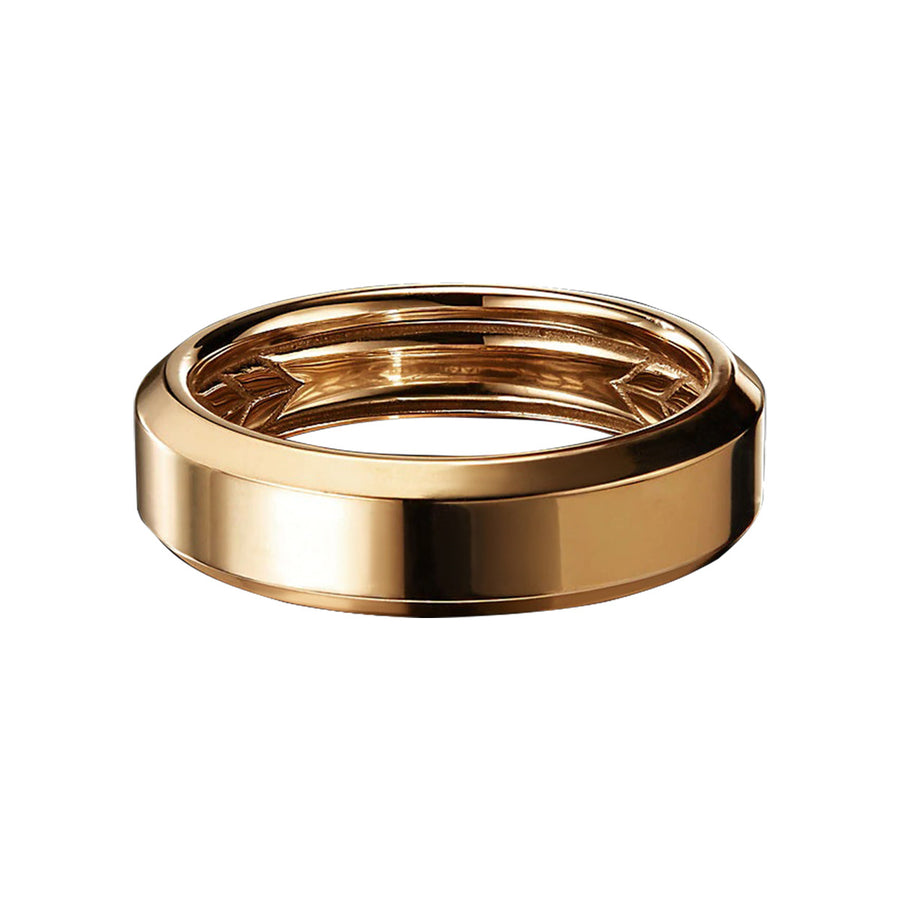 Beveled Band in 18K Gold, 6mm