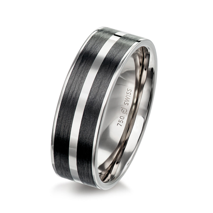 Carbon Fiber and Gold Wedding Band
