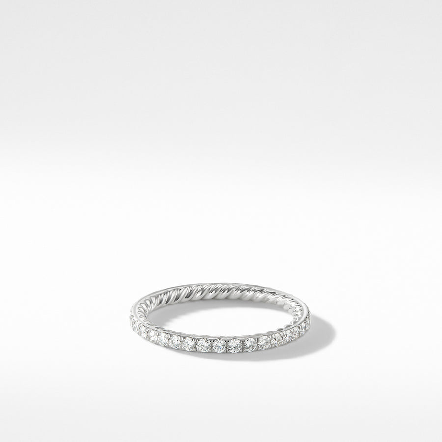 DY Eden Single Row Wedding Band with Diamonds in Platinum