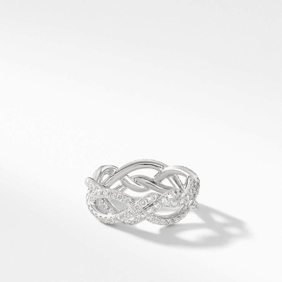DY Wisteria Wedding Band with Diamonds in Platinum