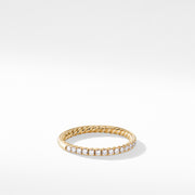 Partway Band Ring in 18K Yellow Gold with Pave Diamonds