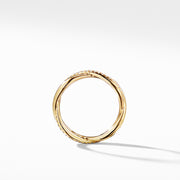 DY Lanai Band Ring in 18K Yellow Gold with Pave Diamonds