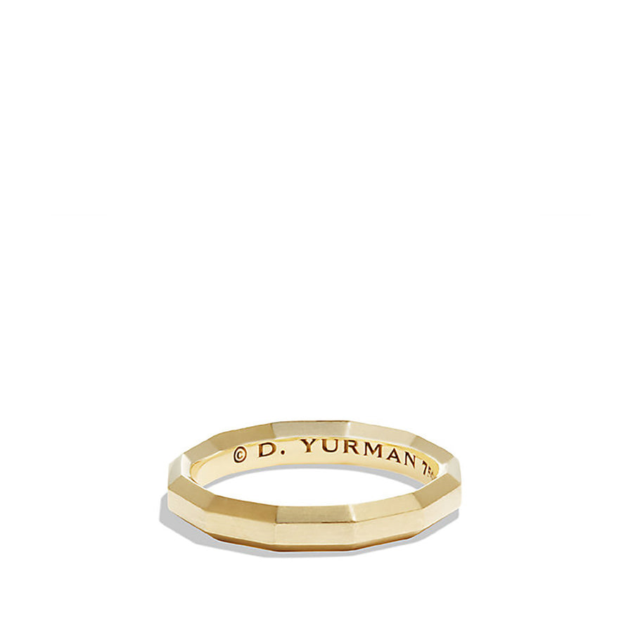 Faceted Band in 18K Gold, 4mm