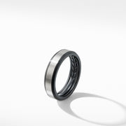 Beveled Band Ring in Black Titanium with Grey Titanium, 6mm