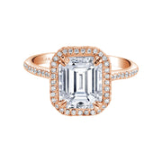 18K Rose Gold Emerald-Cut Diamond Ring