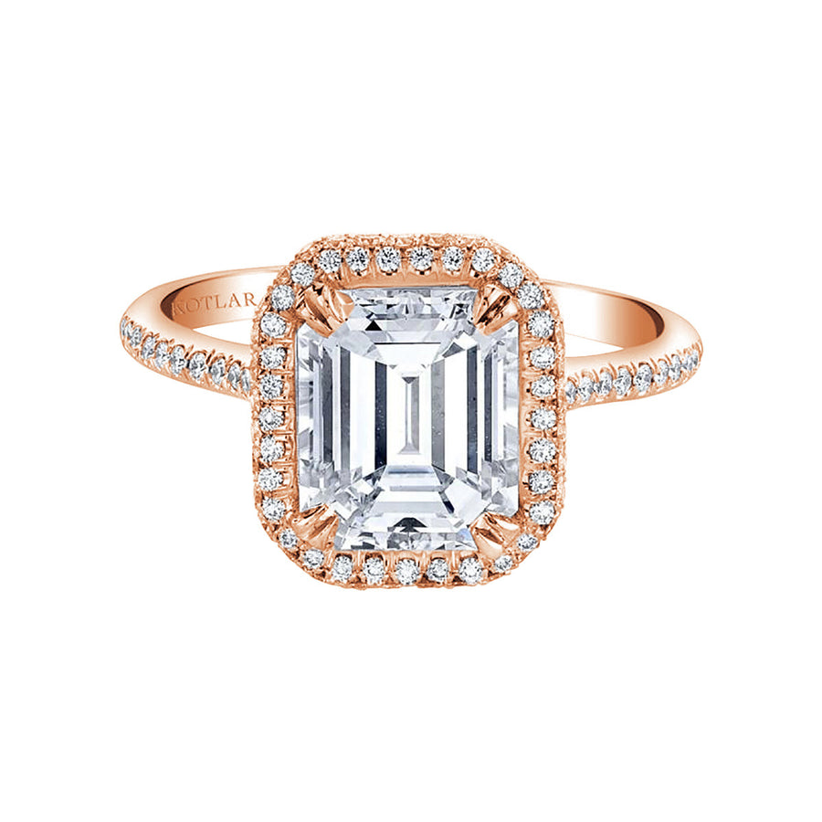 18K Rose Gold Emerald-Cut Diamond Ring