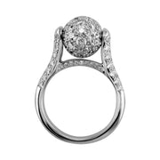 18K White Gold Diamond Ball Ring