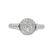 18K White Gold Diamond Ball Ring