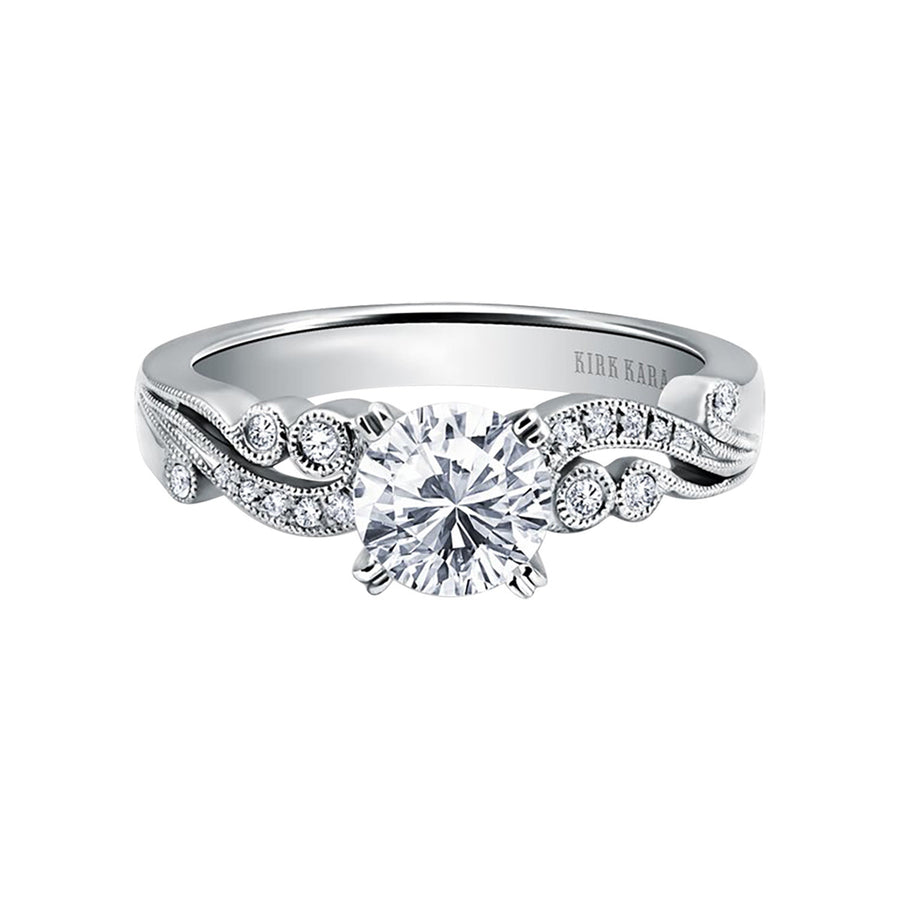 Milgrain Round Diamond Engagement Ring Setting