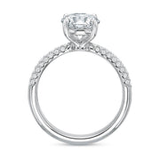 3 Row Pave Diamond Engagement Ring Setting