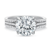 Tri Split Shank Diamond Engagement Ring Setting
