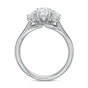 Oval Diamond 3-Stone Engagement Ring Setting