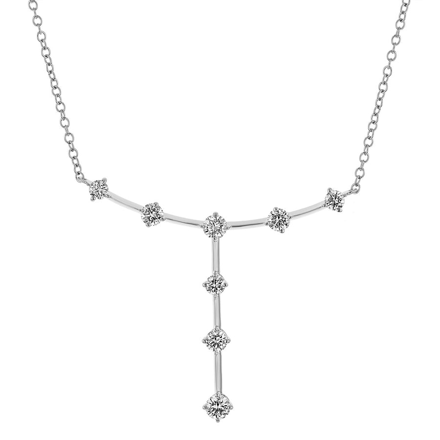 18K Gold/Rhodium Diamond Wire Pendant Necklace