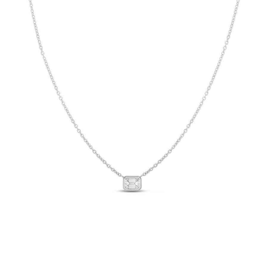18k Emerald Cut Diamond Necklace