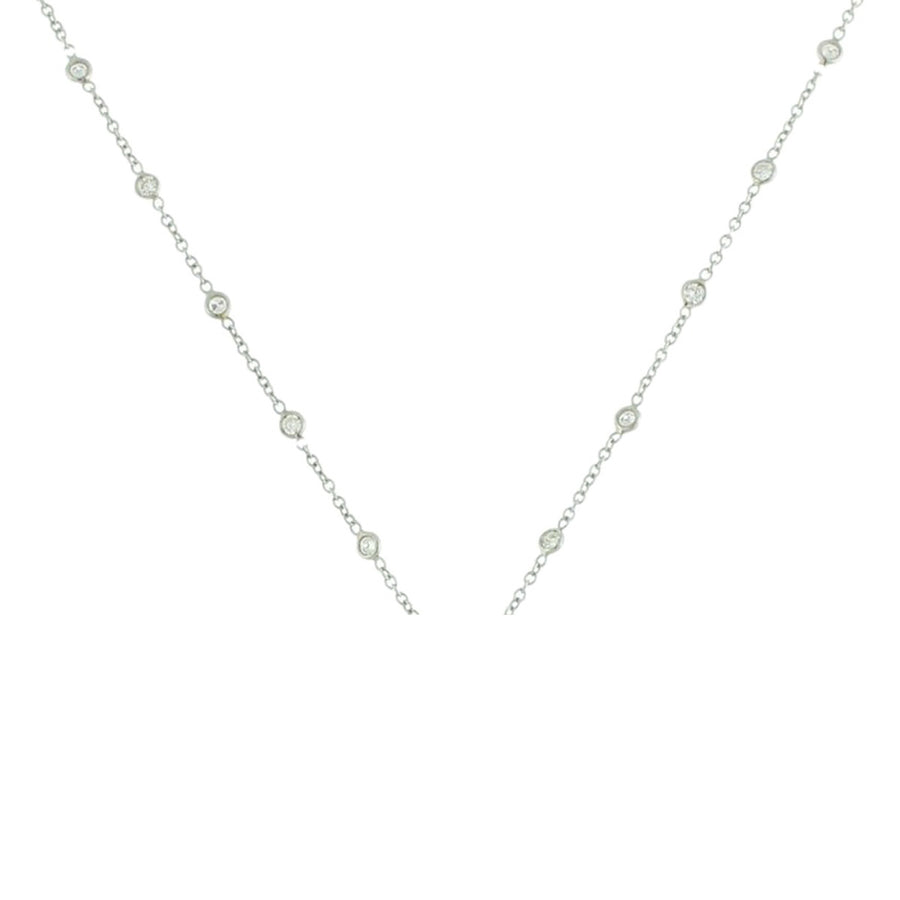 Platinum Diamond Eyeglass Station Necklace