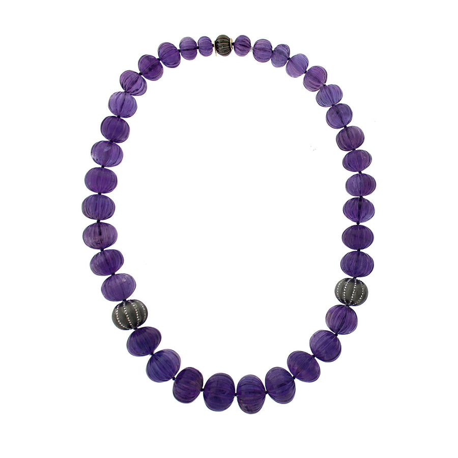 Amethyst and Diamond Melon necklace