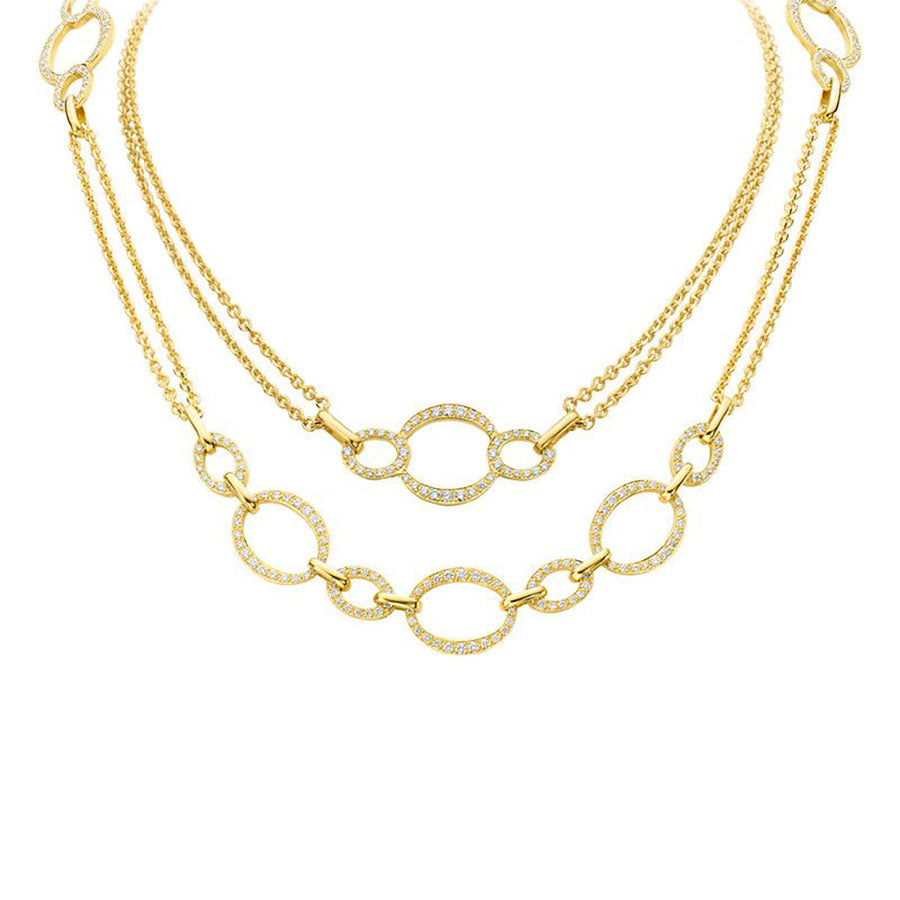 Convertible 18k Yellow Gold Diamond Necklace