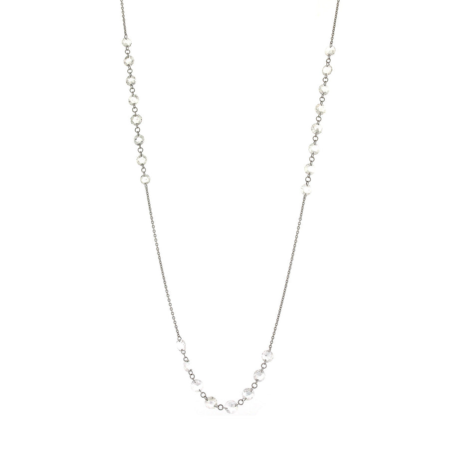 Double Drilled Rose Cut Diamond Chain Necklace