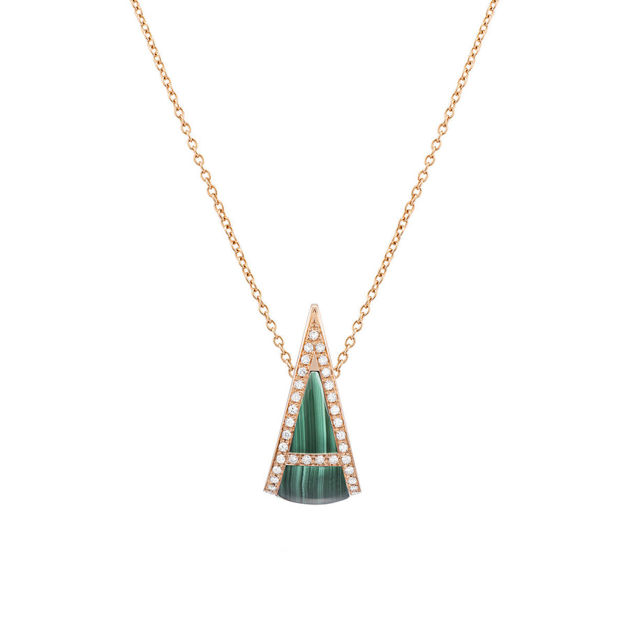 Necklace with Diamonds and Malachite
