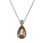 Pear Shaped Brown Diamond Pendant Necklace