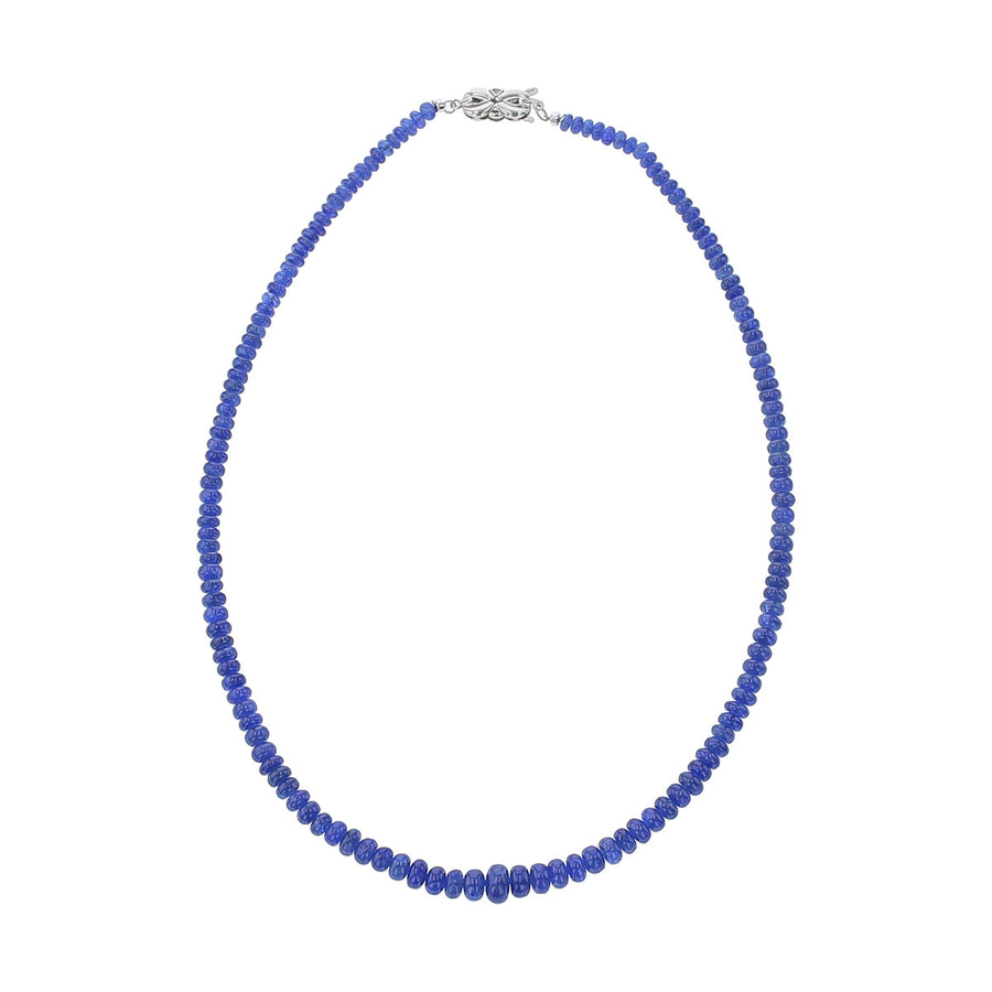 14K Gold Graduated Beaded Sapphire Necklace