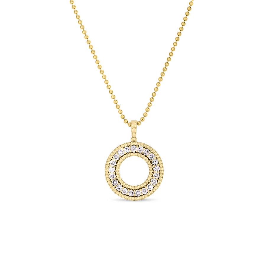 18K Yellow Siena Large Diamond Circle Necklace