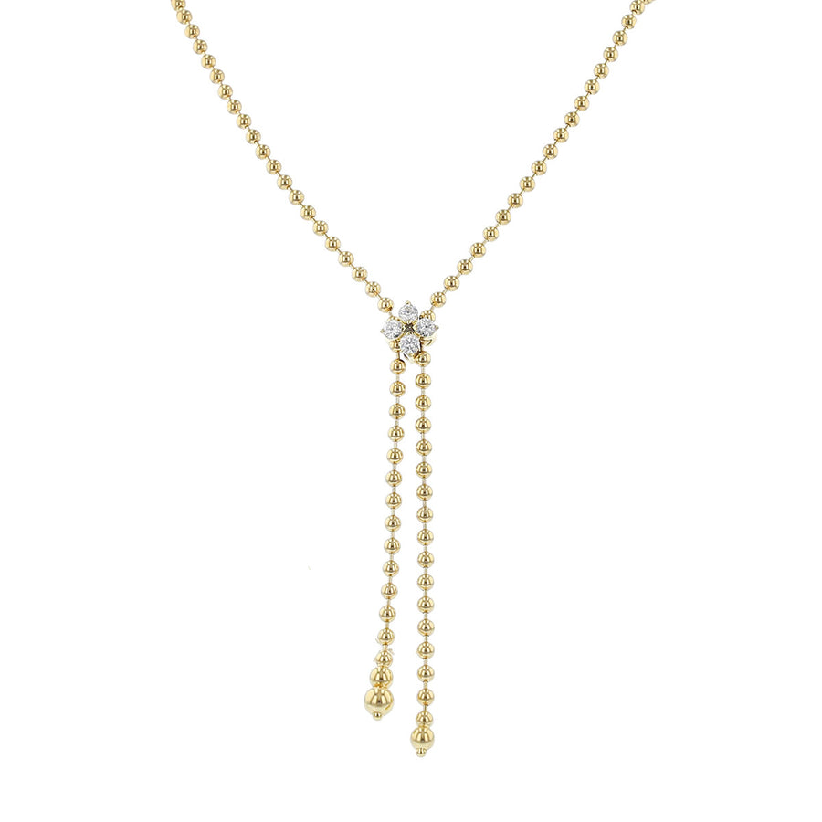 18K Yellow Gold Love in Verona Diamond Lariat Necklace