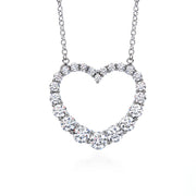 Whimsical Graduated Heart Diamond Pendant Necklace