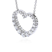 Whimsical Graduated Heart Diamond Pendant Necklace