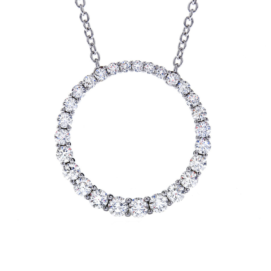 Whimsical Graduated Large Circle Diamond Pendant