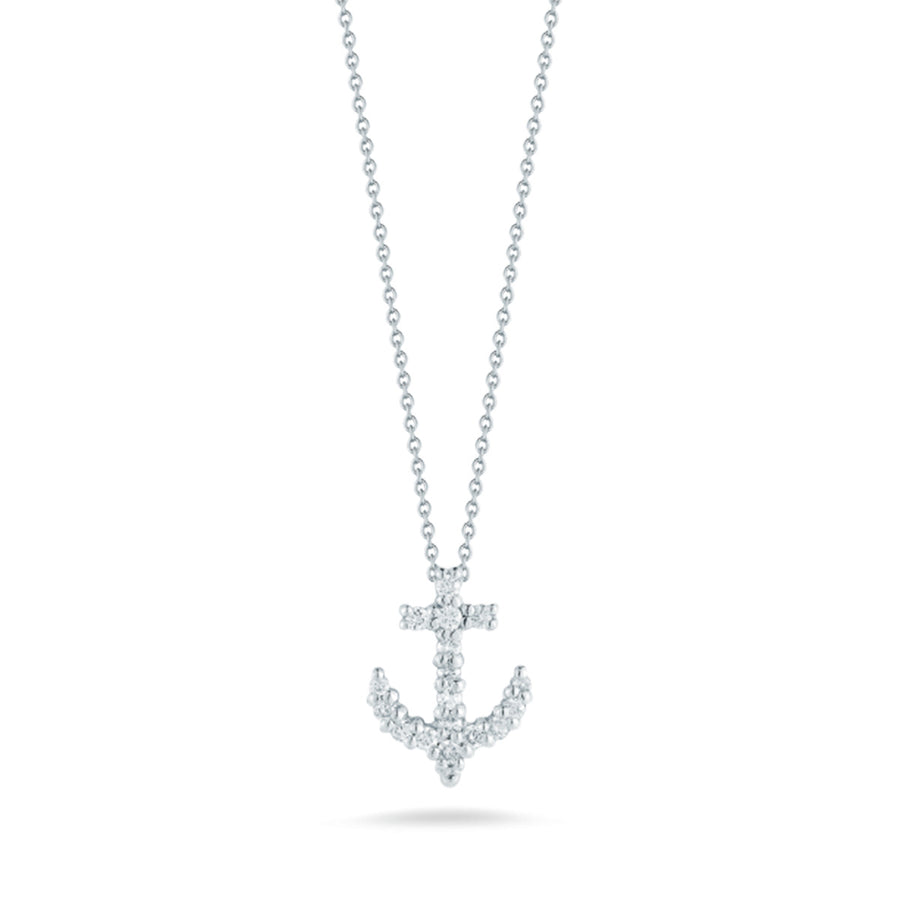 Anchor Pendant with Diamonds