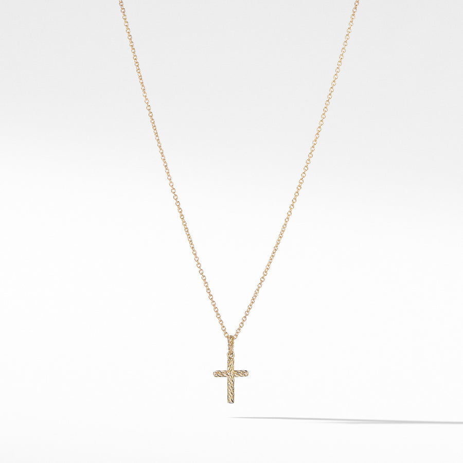 Cable Collectibles Cross with Diamonds in Gold on Chain