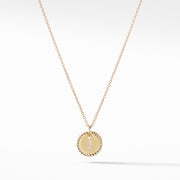 Initial Charm Necklace with Diamonds in Gold on Chain