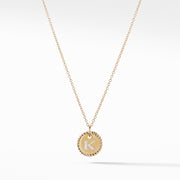 Initial Charm Necklace with Diamonds in Gold on Chain